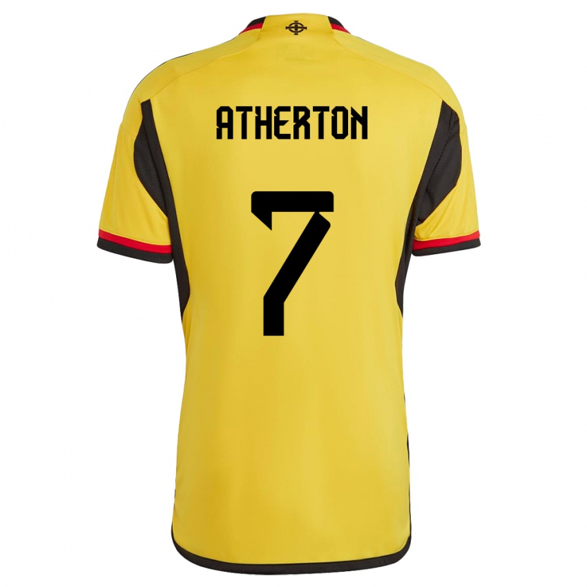Damen Nordirland Chris Atherton #7 Weiß Auswärtstrikot Trikot 24-26 T-Shirt Österreich