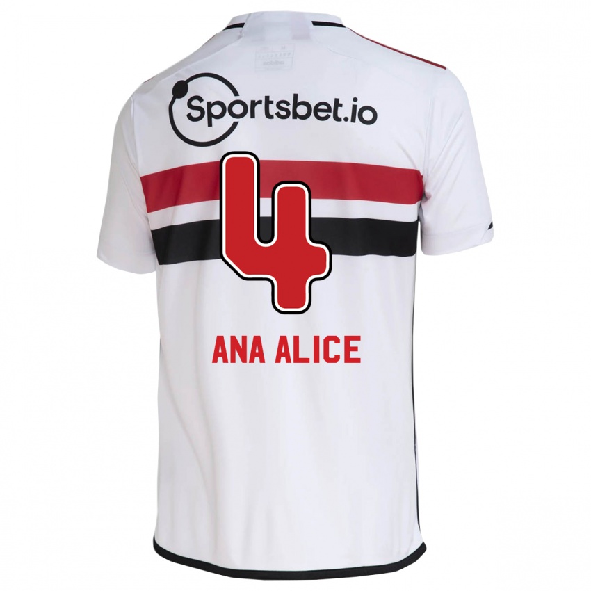 Kinder Ana Alice Luciano Da Silva #4 Weiß Heimtrikot Trikot 2023/24 T-Shirt Österreich