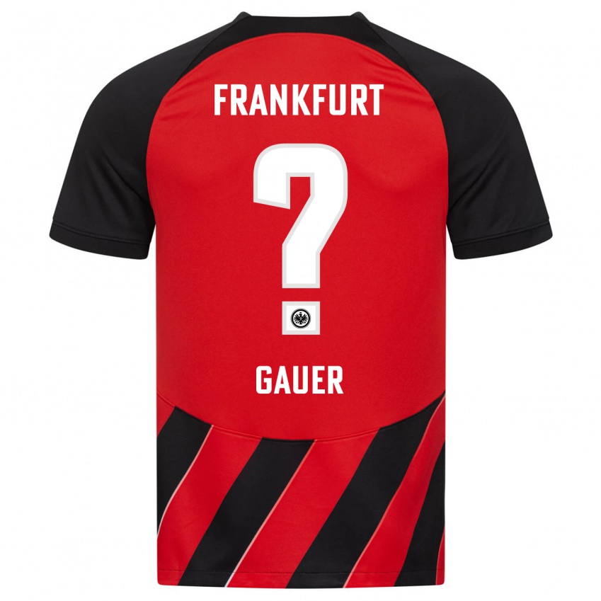 Kinder Luke Gauer #0 Rot Schwarz Heimtrikot Trikot 2023/24 T-Shirt Österreich