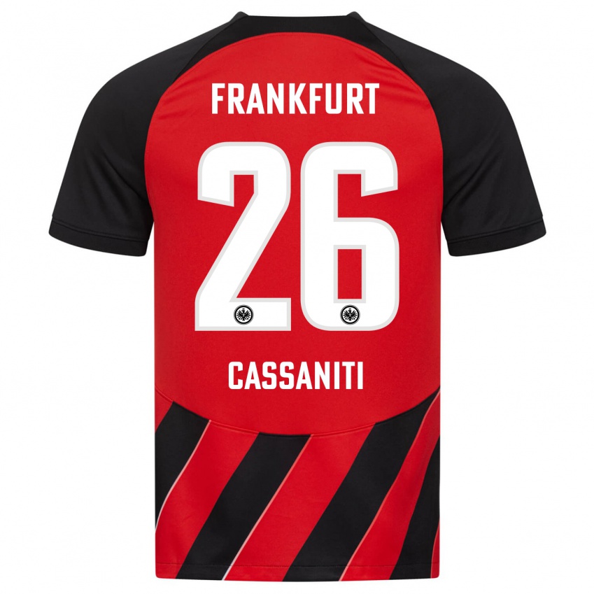 Kinder Nino Cassaniti #26 Rot Schwarz Heimtrikot Trikot 2023/24 T-Shirt Österreich