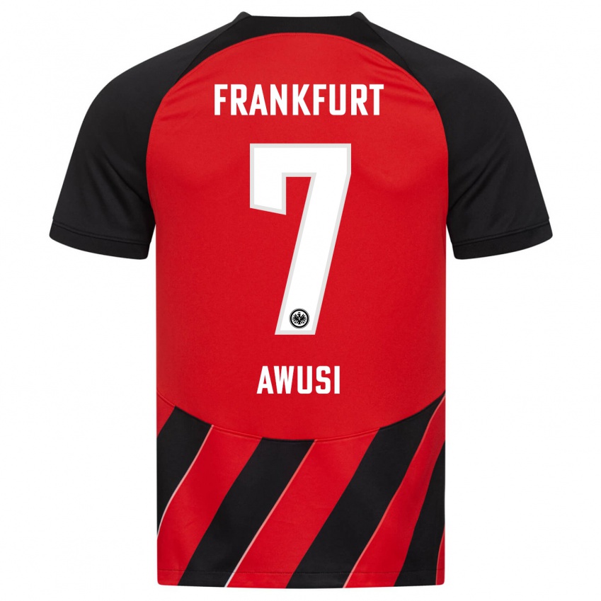 Kinder Junior Awusi #7 Rot Schwarz Heimtrikot Trikot 2023/24 T-Shirt Österreich
