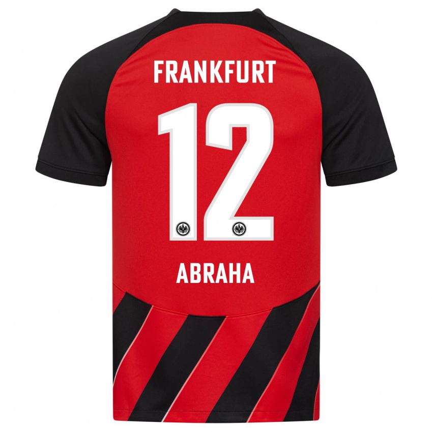 Kinder Natnael Abraha #12 Rot Schwarz Heimtrikot Trikot 2023/24 T-Shirt Österreich