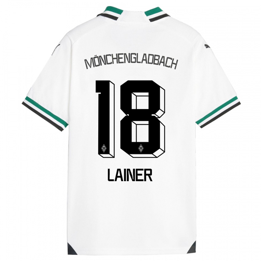 Kinder Stefan Lainer #18 Weiß Grün Heimtrikot Trikot 2023/24 T-Shirt Österreich