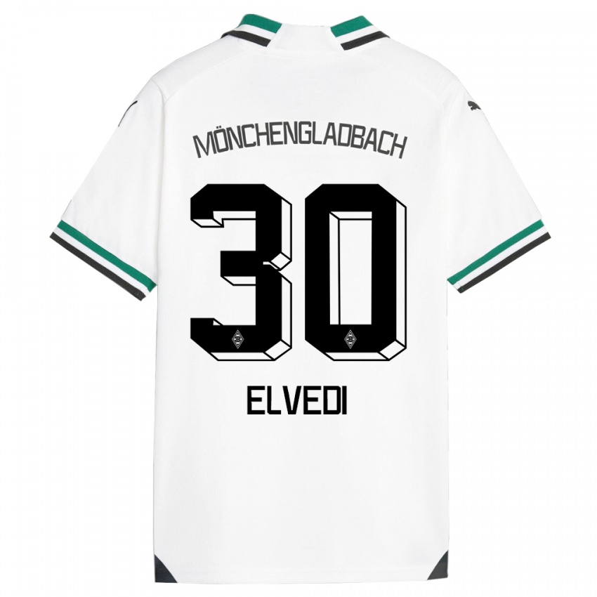 Kinder Nico Elvedi #30 Weiß Grün Heimtrikot Trikot 2023/24 T-Shirt Österreich