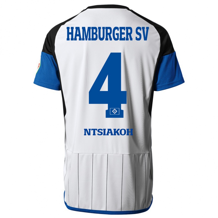 Kinder Emmanuel Ntsiakoh #4 Weiß Heimtrikot Trikot 2023/24 T-Shirt Österreich