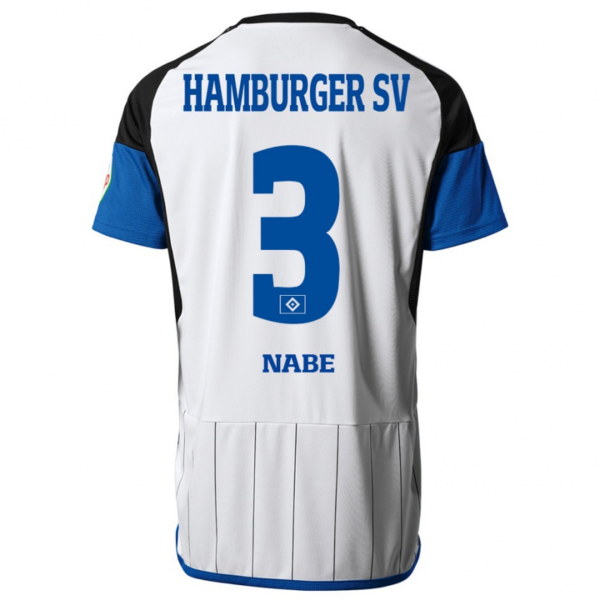 Kinder Jamal Nabe #3 Weiß Heimtrikot Trikot 2023/24 T-Shirt Österreich