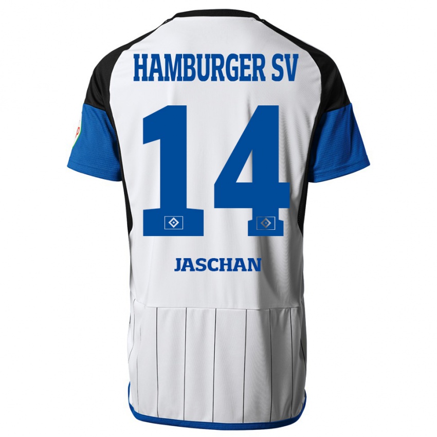 Kinder Endrik Jaschan #14 Weiß Heimtrikot Trikot 2023/24 T-Shirt Österreich