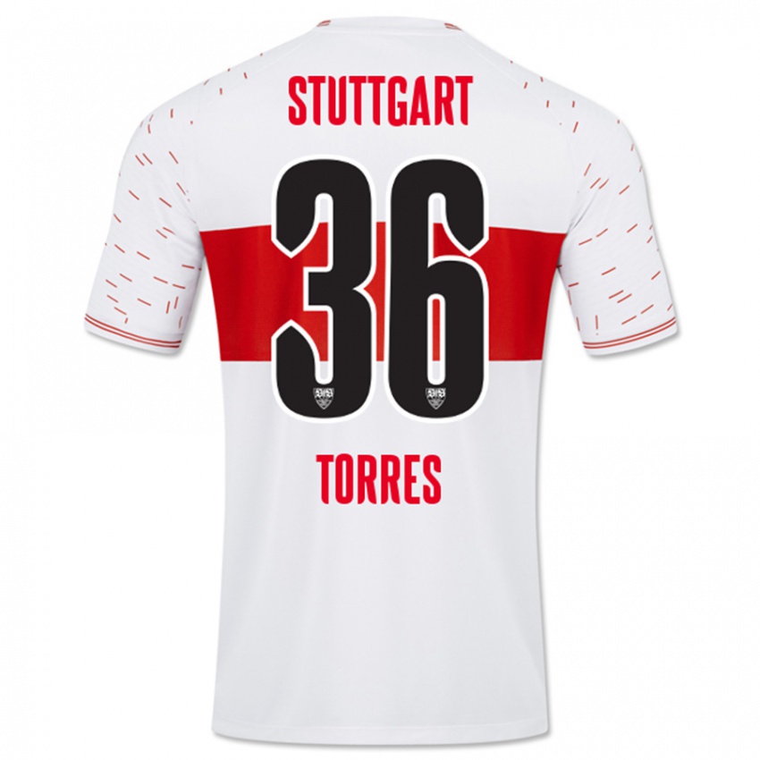 Kinder Yohann Torres #36 Weiß Heimtrikot Trikot 2023/24 T-Shirt Österreich