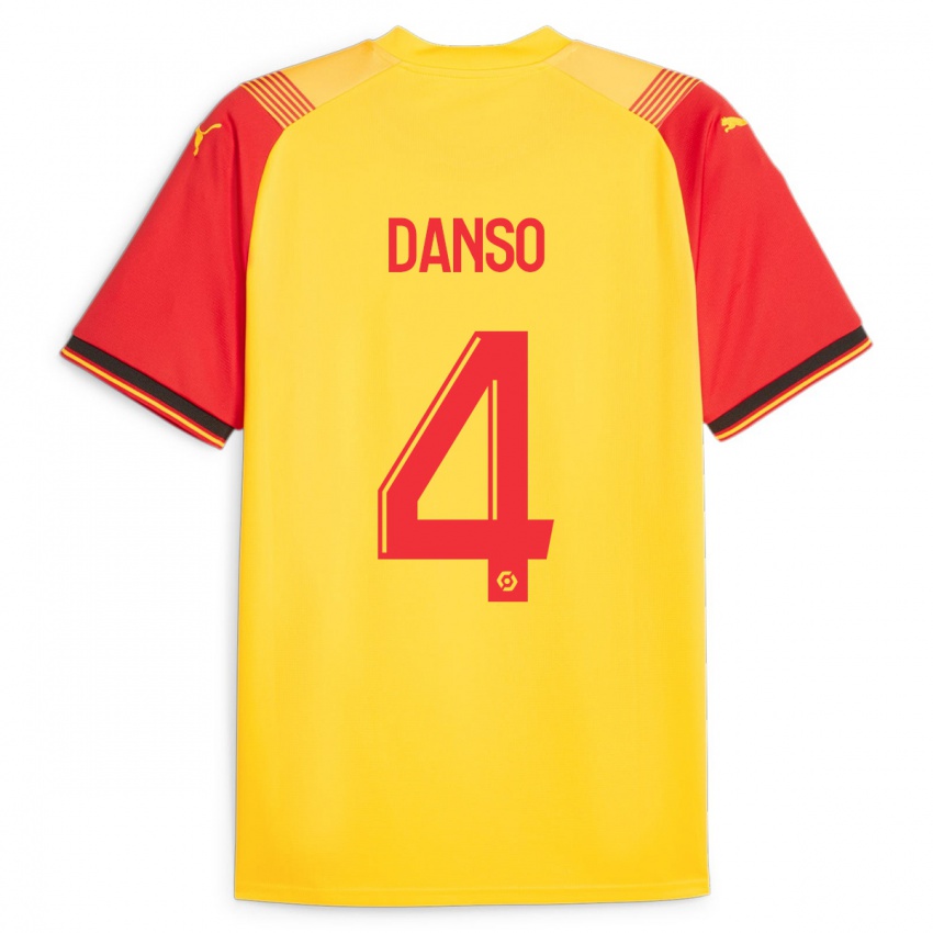 Kinder Kevin Danso #4 Gelb Heimtrikot Trikot 2023/24 T-Shirt Österreich