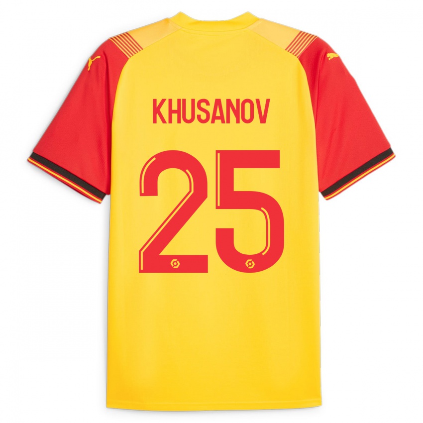 Kinder Abdukodir Khusanov #25 Gelb Heimtrikot Trikot 2023/24 T-Shirt Österreich