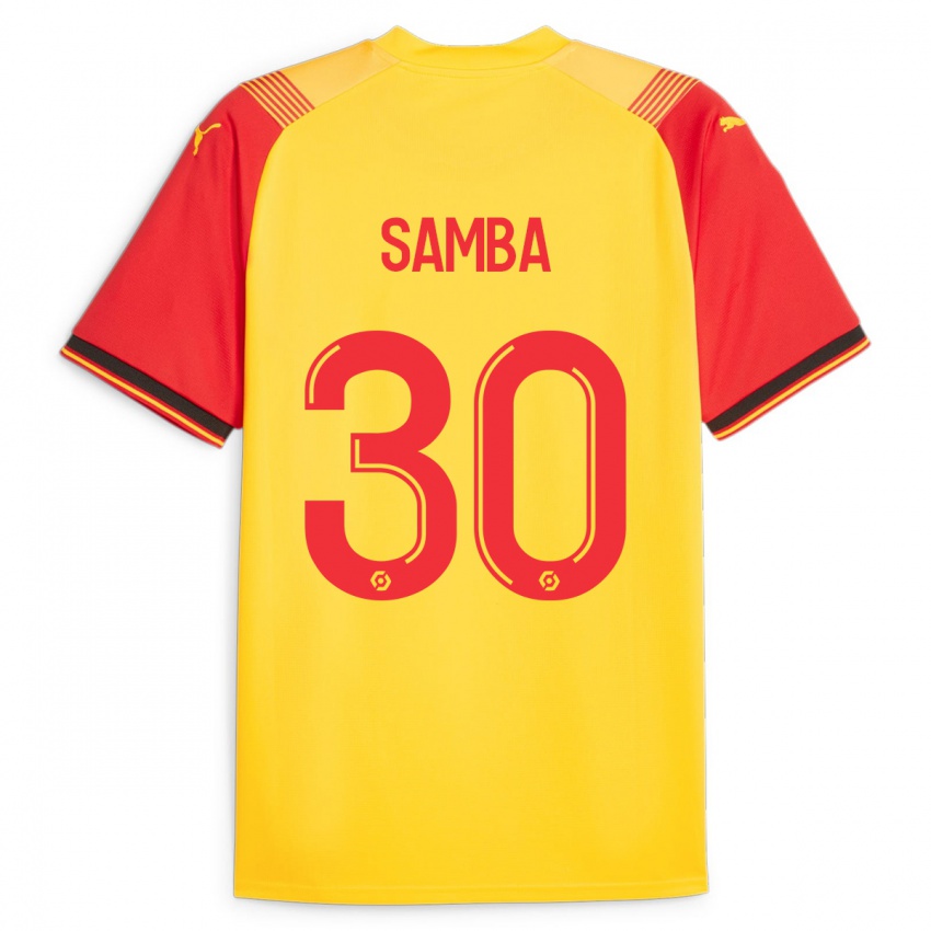 Kinder Brice Samba #30 Gelb Heimtrikot Trikot 2023/24 T-Shirt Österreich