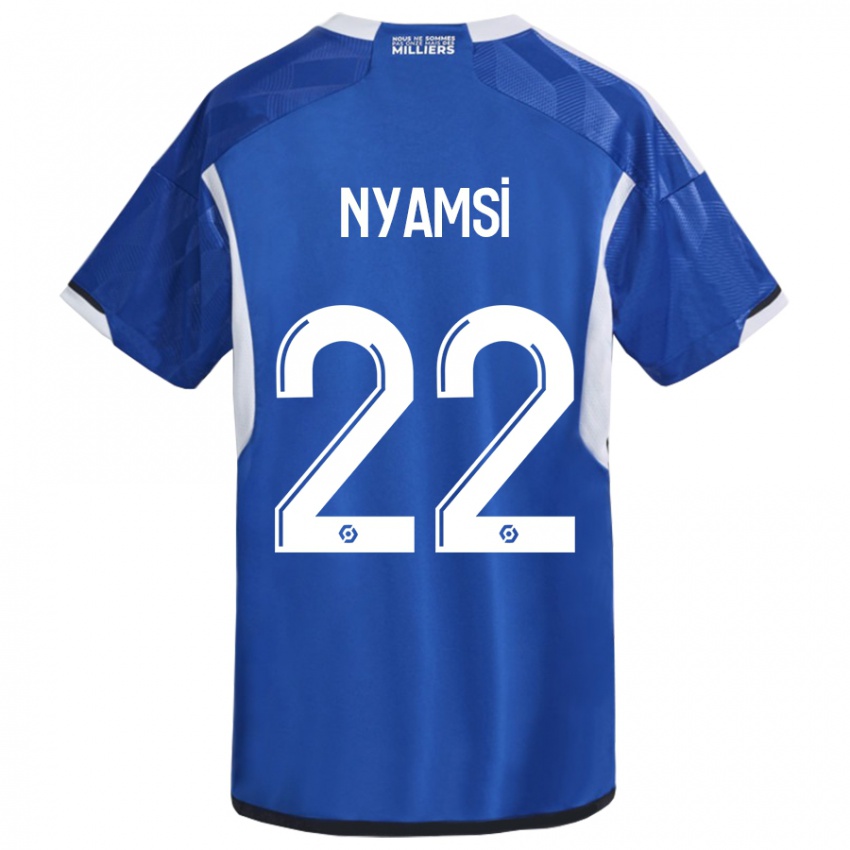 Kinder Gerzino Nyamsi #22 Blau Heimtrikot Trikot 2023/24 T-Shirt Österreich