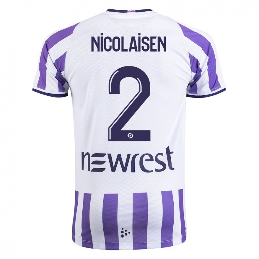 Kinder Rasmus Nicolaisen #2 Weiß Heimtrikot Trikot 2023/24 T-Shirt Österreich