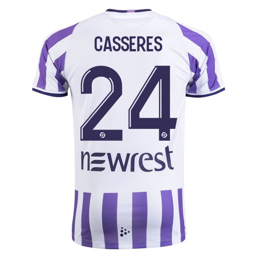 Kinder Cristian Cásseres Jr. #24 Weiß Heimtrikot Trikot 2023/24 T-Shirt Österreich