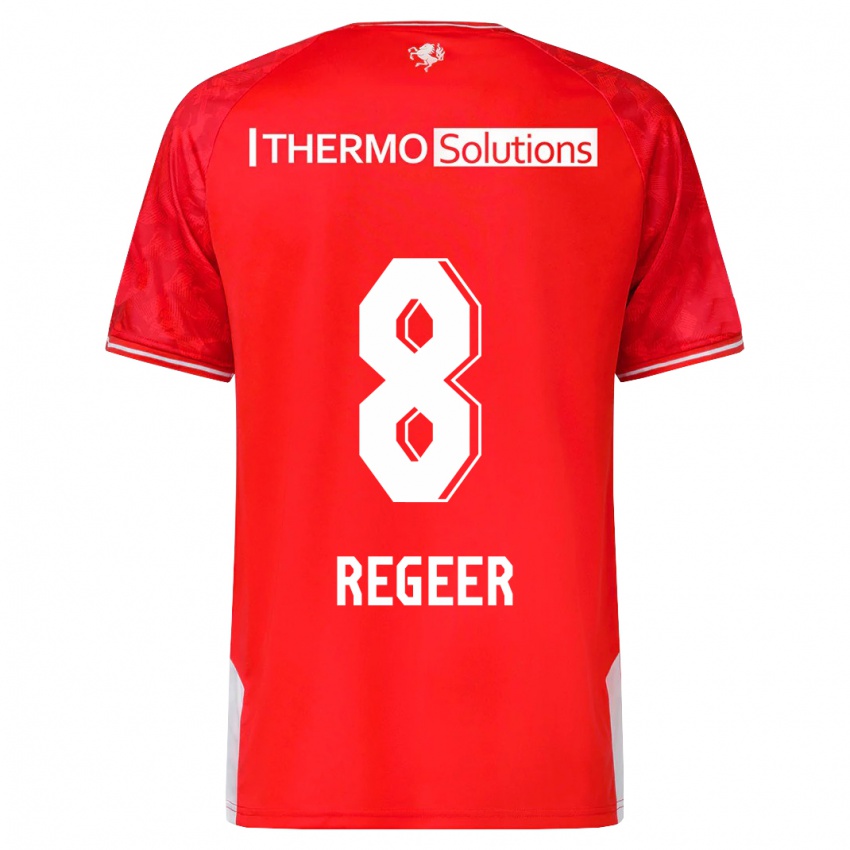 Kinder Youri Regeer #8 Rot Heimtrikot Trikot 2023/24 T-Shirt Österreich