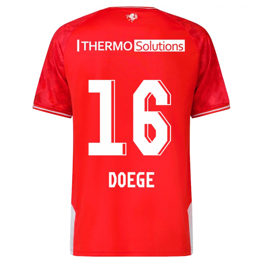 Kinder Leonie Doege #16 Rot Heimtrikot Trikot 2023/24 T-Shirt Österreich