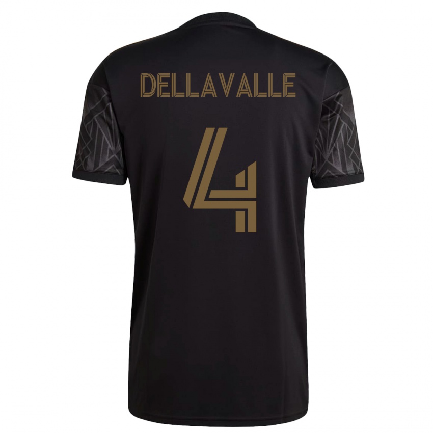 Kinder Lorenzo Dellavalle #4 Schwarz Heimtrikot Trikot 2023/24 T-Shirt Österreich