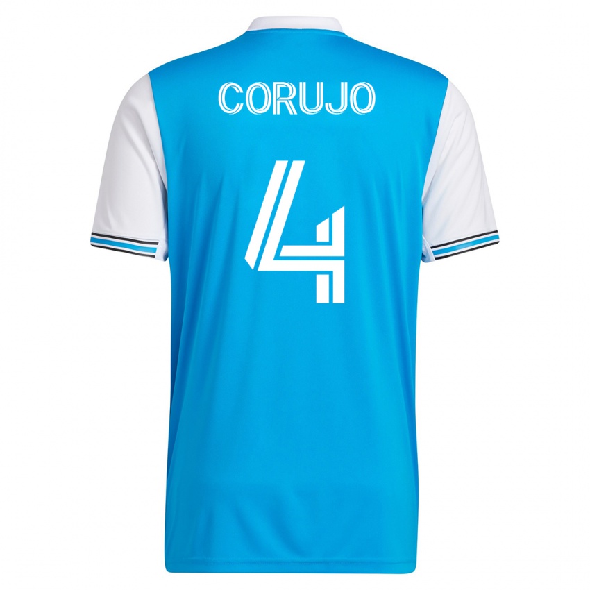 Kinder Guzmán Corujo #4 Blau Heimtrikot Trikot 2023/24 T-Shirt Österreich