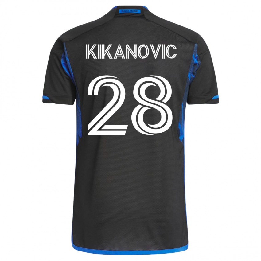 Kinder Benjamin Kikanovic #28 Blau Schwarz Heimtrikot Trikot 2023/24 T-Shirt Österreich