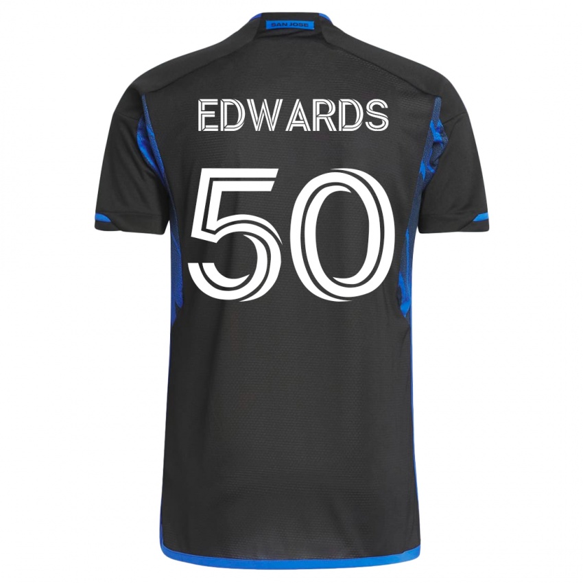 Kinder Aaron Edwards #50 Blau Schwarz Heimtrikot Trikot 2023/24 T-Shirt Österreich