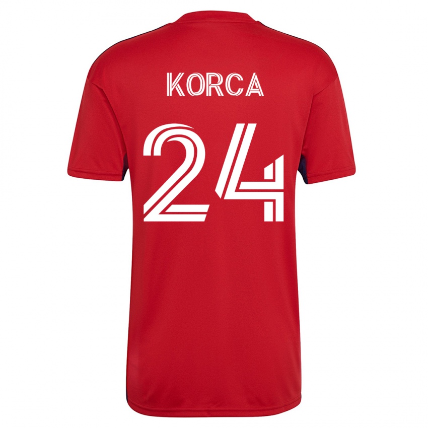 Kinder Amet Korca #24 Rot Heimtrikot Trikot 2023/24 T-Shirt Österreich