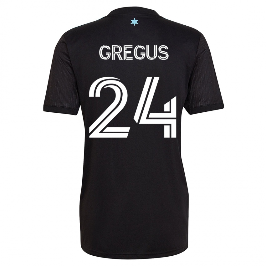 Kinder Ján Gregus #24 Schwarz Heimtrikot Trikot 2023/24 T-Shirt Österreich