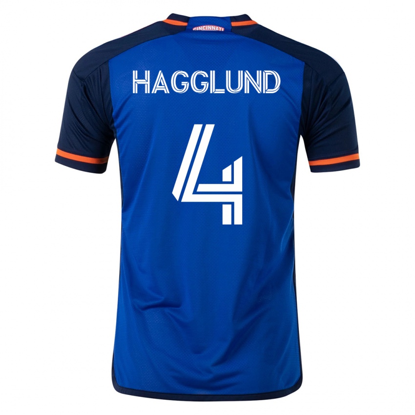 Kinder Nick Hagglund #4 Blau Heimtrikot Trikot 2023/24 T-Shirt Österreich