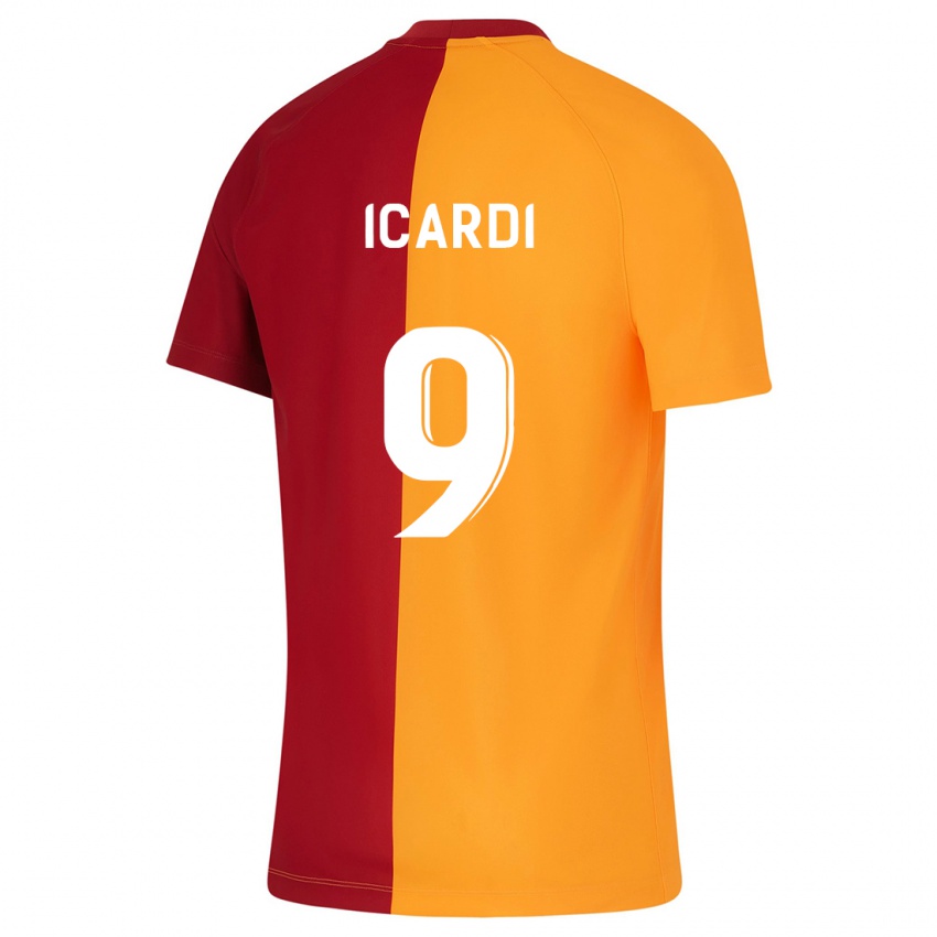 Kinder Mauro Icardi #9 Orangefarben Heimtrikot Trikot 2023/24 T-Shirt Österreich