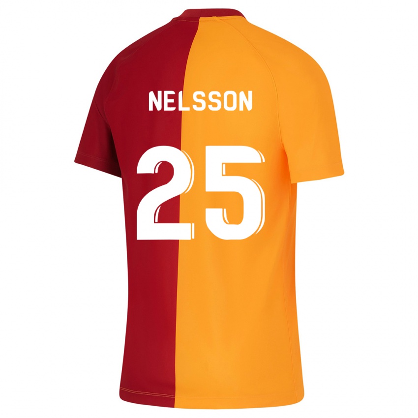 Kinder Victor Nelsson #25 Orangefarben Heimtrikot Trikot 2023/24 T-Shirt Österreich