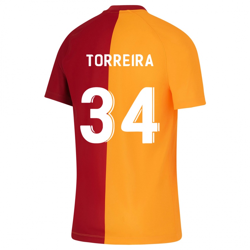 Kinder Lucas Torreira #34 Orangefarben Heimtrikot Trikot 2023/24 T-Shirt Österreich