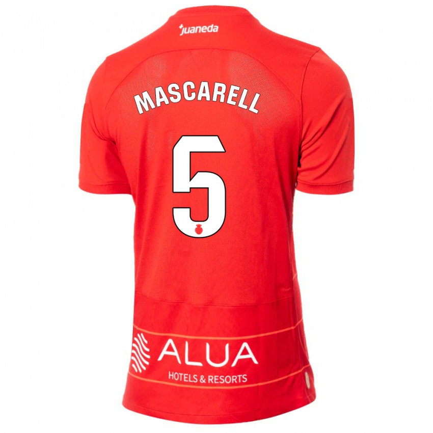 Kinder Omar Mascarell #5 Rot Heimtrikot Trikot 2023/24 T-Shirt Österreich