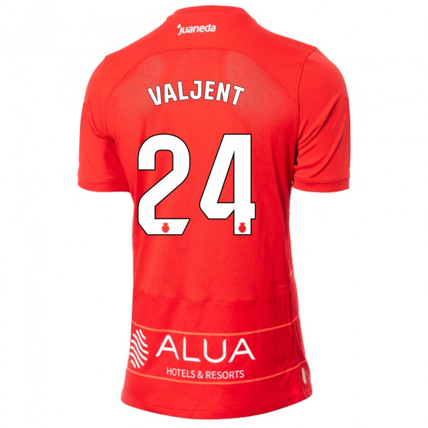 Kinder Martin Valjent #24 Rot Heimtrikot Trikot 2023/24 T-Shirt Österreich