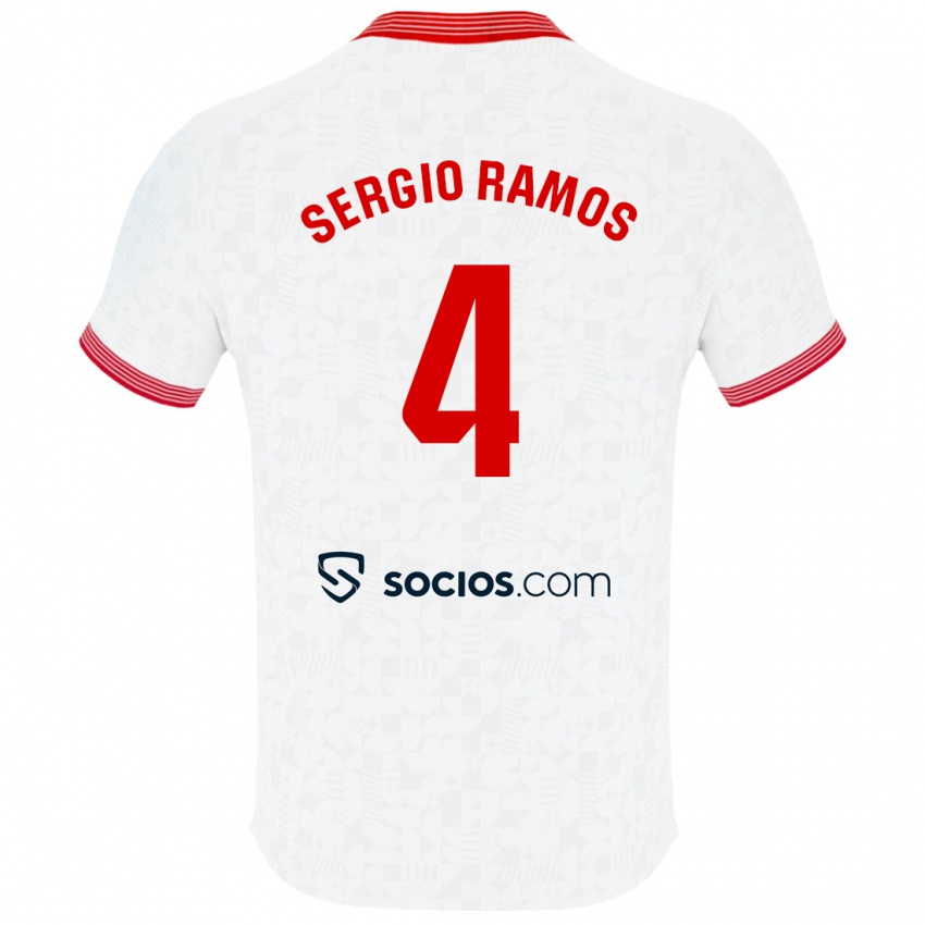 Kinder Sergio Ramos #4 Weiß Heimtrikot Trikot 2023/24 T-Shirt Österreich
