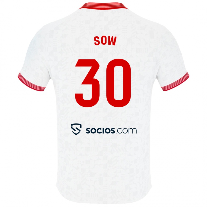 Kinder Ibrahima Sow #30 Weiß Heimtrikot Trikot 2023/24 T-Shirt Österreich