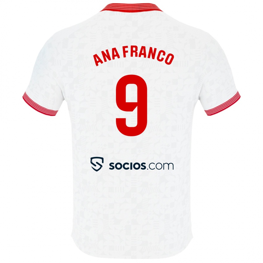 Kinder Ana Franco De La Vega #9 Weiß Heimtrikot Trikot 2023/24 T-Shirt Österreich