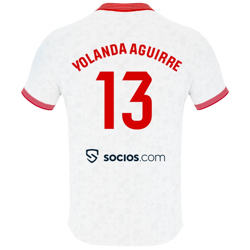 Kinder Yolanda Aguirre Gutiérrez #13 Weiß Heimtrikot Trikot 2023/24 T-Shirt Österreich