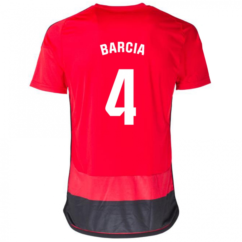 Kinder Sergio Barcia #4 Rot Schwarz Heimtrikot Trikot 2023/24 T-Shirt Österreich