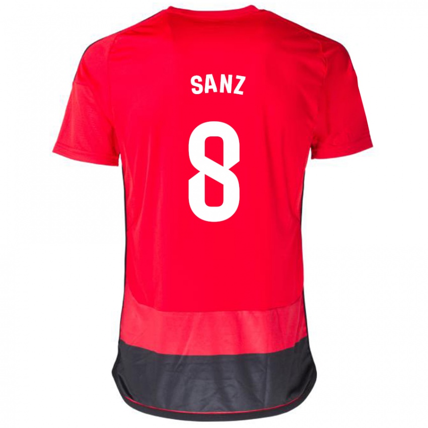 Kinder Álvaro Sanz #8 Rot Schwarz Heimtrikot Trikot 2023/24 T-Shirt Österreich