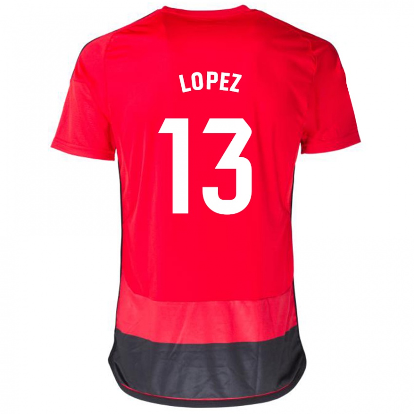 Kinder Luis López #13 Rot Schwarz Heimtrikot Trikot 2023/24 T-Shirt Österreich