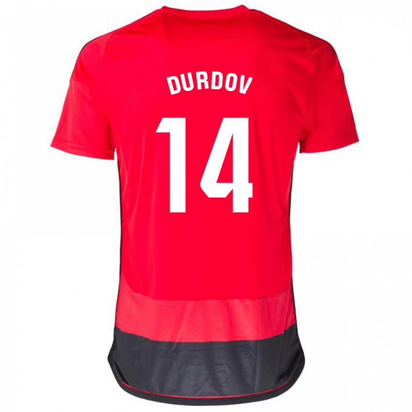 Kinder Ivan Durdov #14 Rot Schwarz Heimtrikot Trikot 2023/24 T-Shirt Österreich