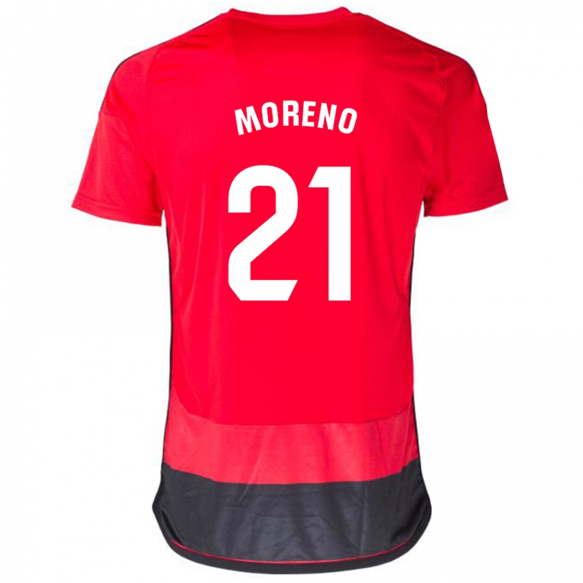 Kinder Diego Moreno #21 Rot Schwarz Heimtrikot Trikot 2023/24 T-Shirt Österreich