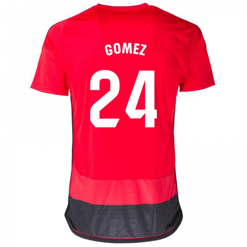 Kinder Jonathan Gómez #24 Rot Schwarz Heimtrikot Trikot 2023/24 T-Shirt Österreich