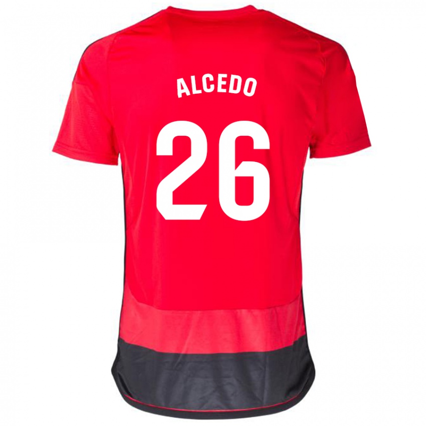 Kinder Juan María Alcedo #26 Rot Schwarz Heimtrikot Trikot 2023/24 T-Shirt Österreich