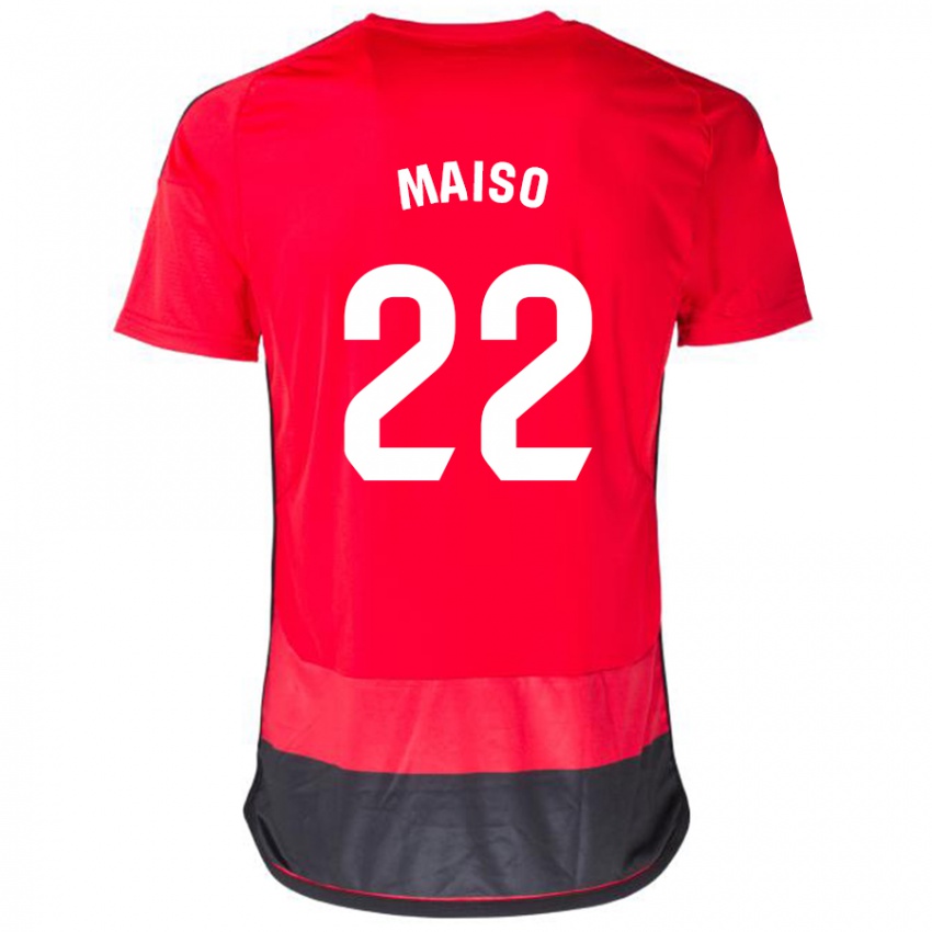 Kinder Álvaro Maiso #22 Rot Schwarz Heimtrikot Trikot 2023/24 T-Shirt Österreich