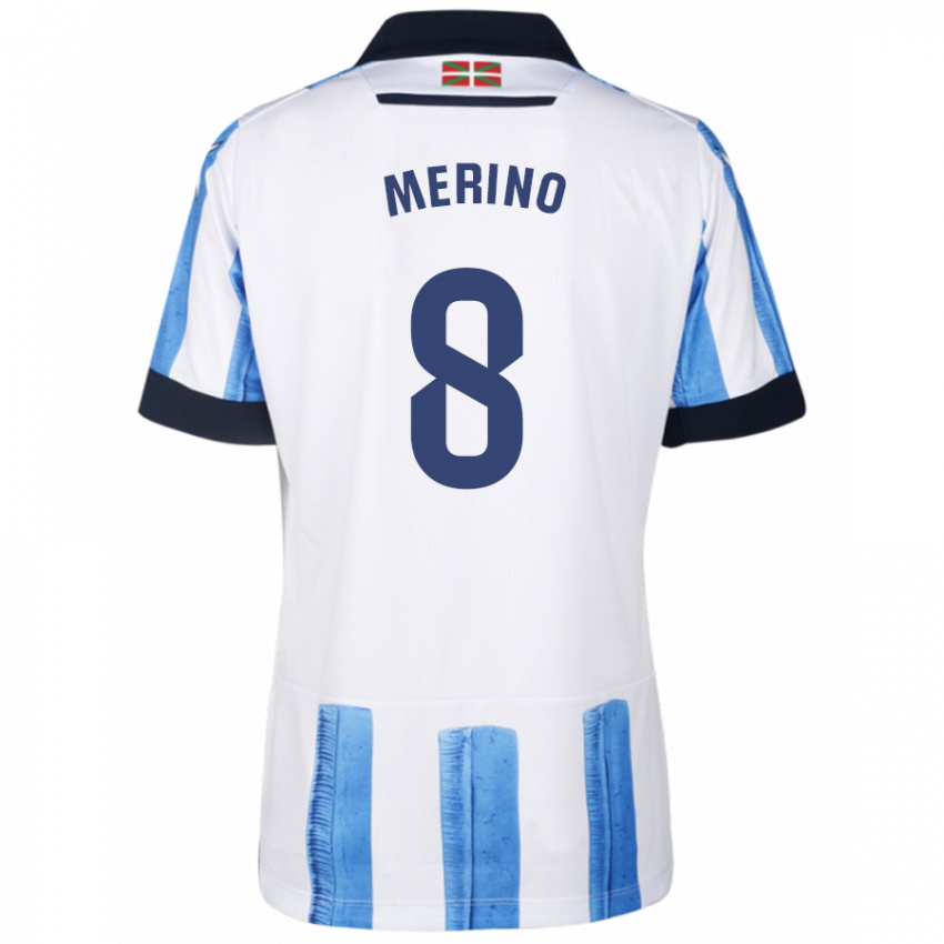 Kinder Mikel Merino #8 Blau Weiss Heimtrikot Trikot 2023/24 T-Shirt Österreich