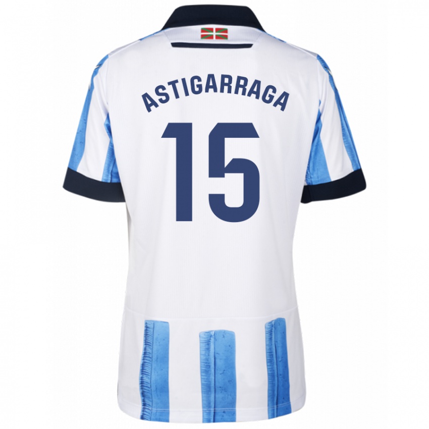 Kinder Eneko Astigarraga #15 Blau Weiss Heimtrikot Trikot 2023/24 T-Shirt Österreich