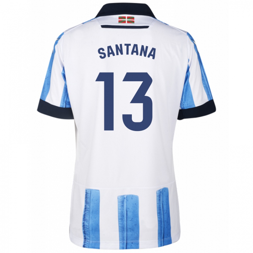 Kinder Olatz Santana #13 Blau Weiss Heimtrikot Trikot 2023/24 T-Shirt Österreich
