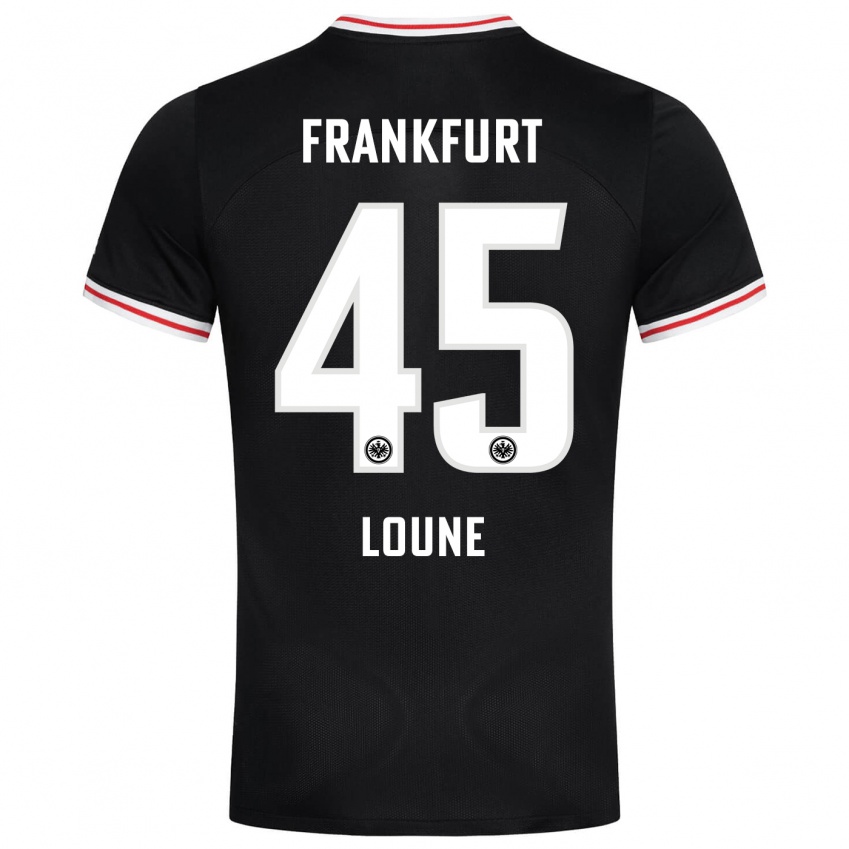 Kinder Mehdi Loune #45 Schwarz Auswärtstrikot Trikot 2023/24 T-Shirt Österreich