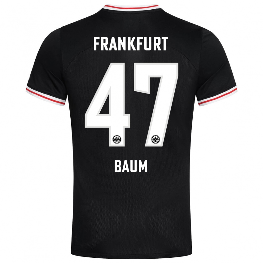 Kinder Elias Baum #47 Schwarz Auswärtstrikot Trikot 2023/24 T-Shirt Österreich