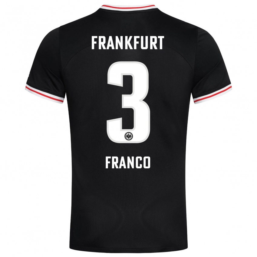 Kinder Giuseppe Franco #3 Schwarz Auswärtstrikot Trikot 2023/24 T-Shirt Österreich